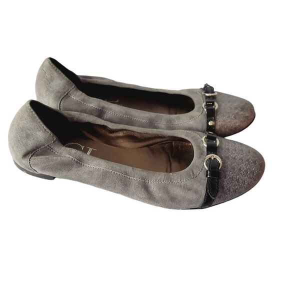 AGL Monika Suede Cap Toe Glitter Ballet Flats 40 10 - Picture 3 of 6